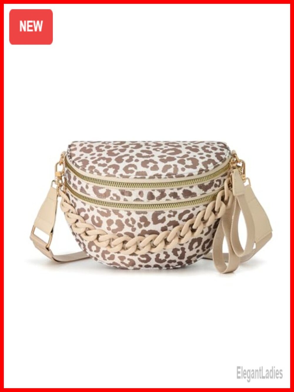 Spacious Checkered Nylon Crossbody Bum Bag Adjustable Strap Handbag
